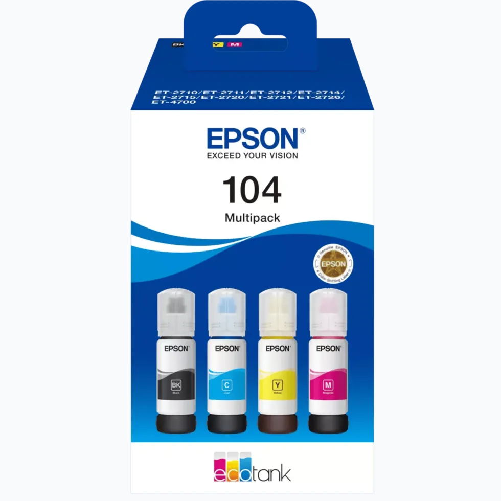 Epson 104 EcoTank blekkflasker 4-pakk 4-pk.
