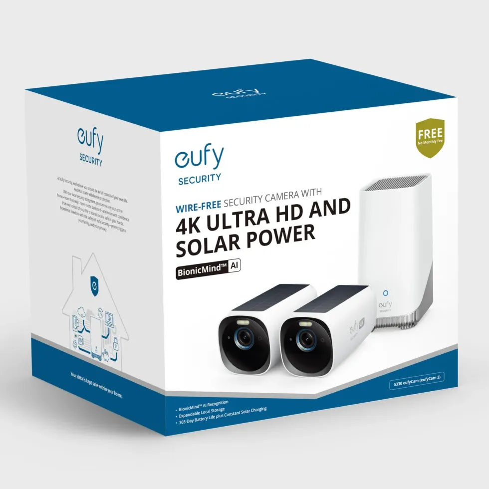 Eufy eufyCam 3 Overvåkingssystem med solpanel 2-pack