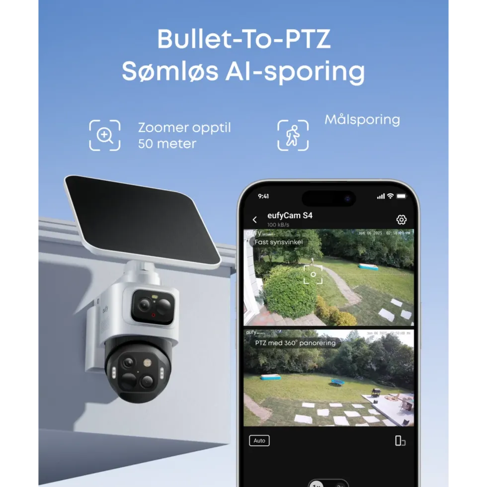 Eufy eufyCam S4 Overvåkingssystem med solpanel 2-pack