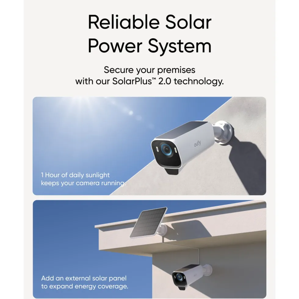 Eufy eufyCam S3 Pro Overvåkingssystem med solpanel 4-pack