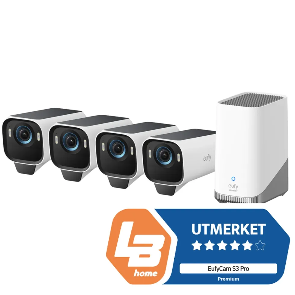 Eufy eufyCam S3 Pro Overvåkingssystem med solpanel 4-pack