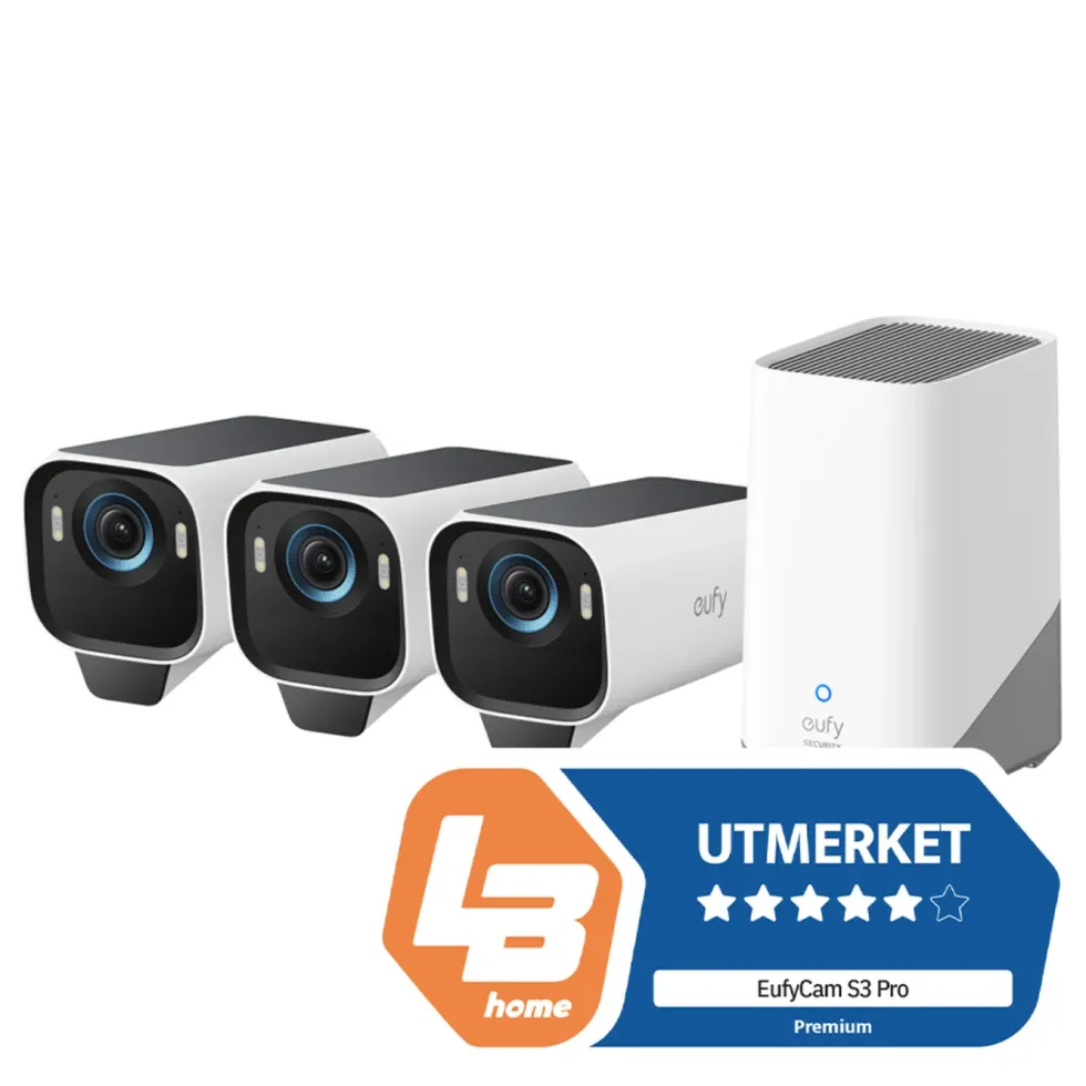 Eufy eufyCam S3 Pro Overvåkingssystem med solpanel 3-pack