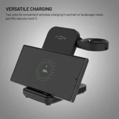Fixed 3-in-1 Trådløs Ladestasjon for Garmin - Svart