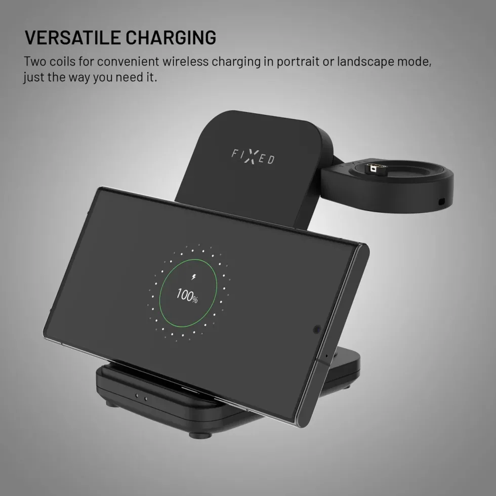 Fixed 3-in-1 Trådløs Ladestasjon for Garmin - Svart