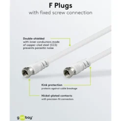 F-kabel - Hvit 5 m