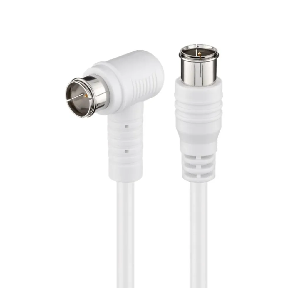 F-kabel Hvit vinklett 5 m
