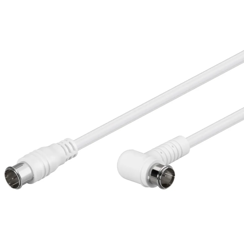 F-kabel Hvit vinklett 5 m