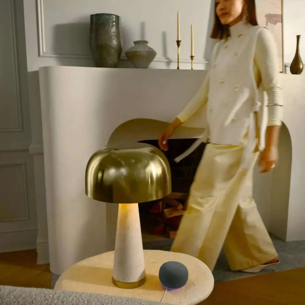 Google Home Speaker smart høyttaler med Gemini Porcelain