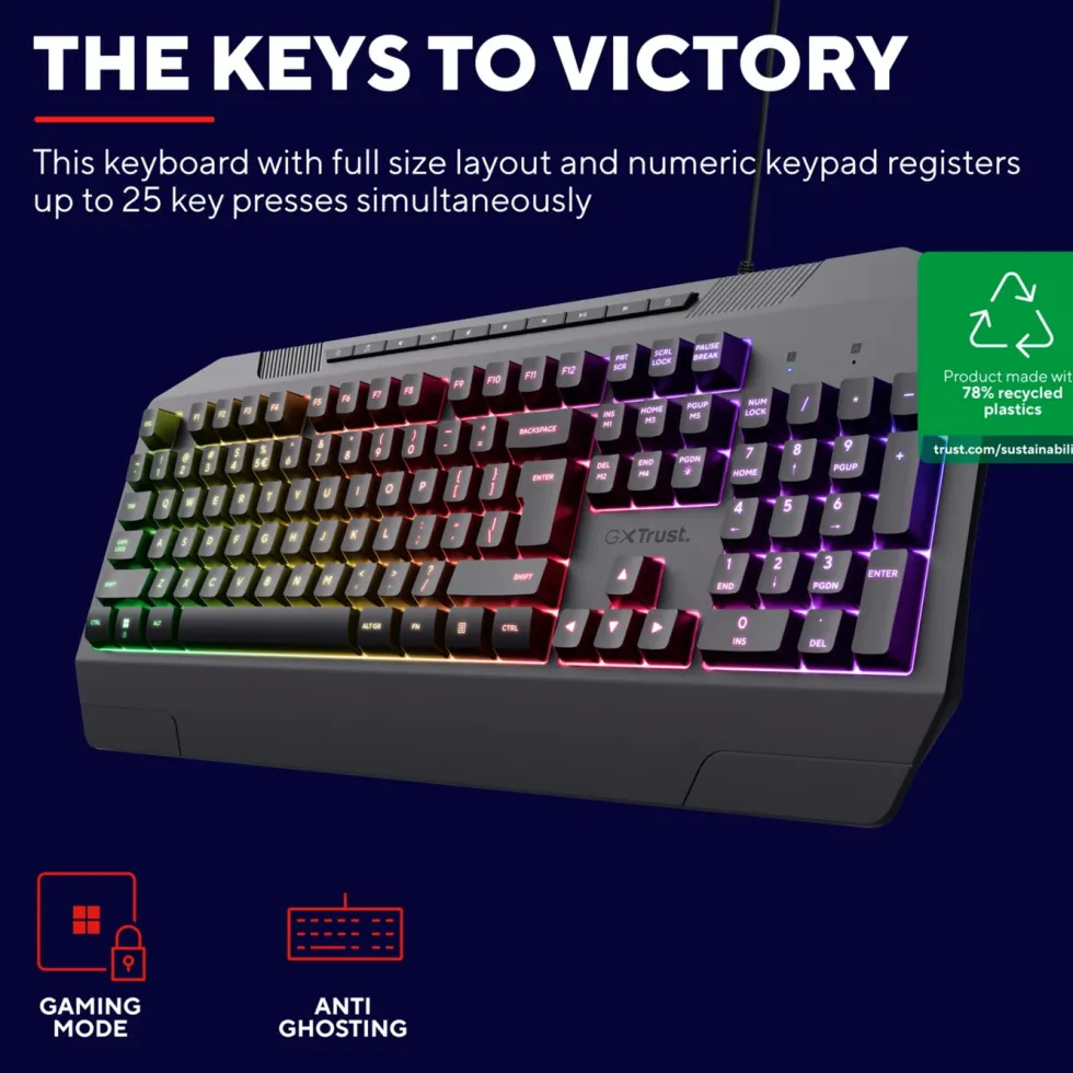 GXTrust GXT 836 Evocx RGB gamingtastatur