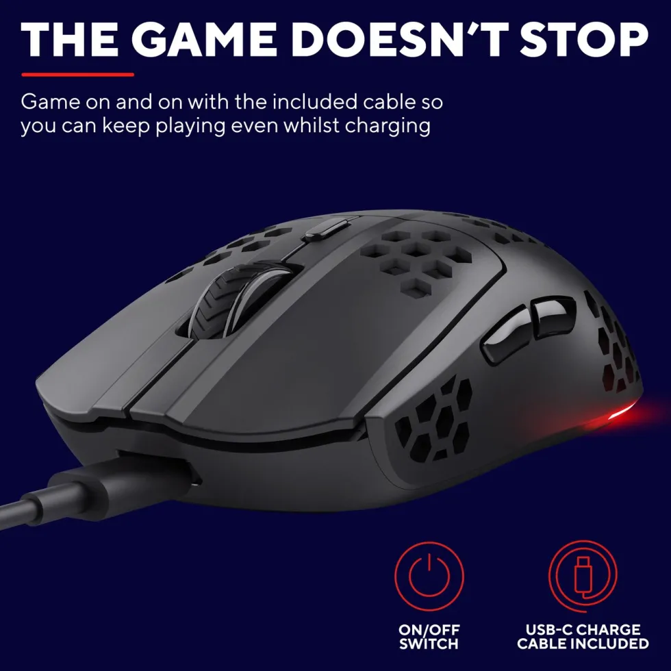 GXTrust GXT929 Helox Ultra-lightweight Wireless Gaming Mouse Svart
