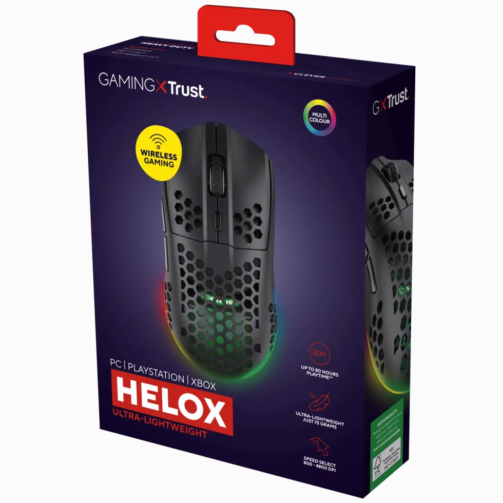 GXTrust GXT929 Helox Ultra-lightweight Wireless Gaming Mouse Svart