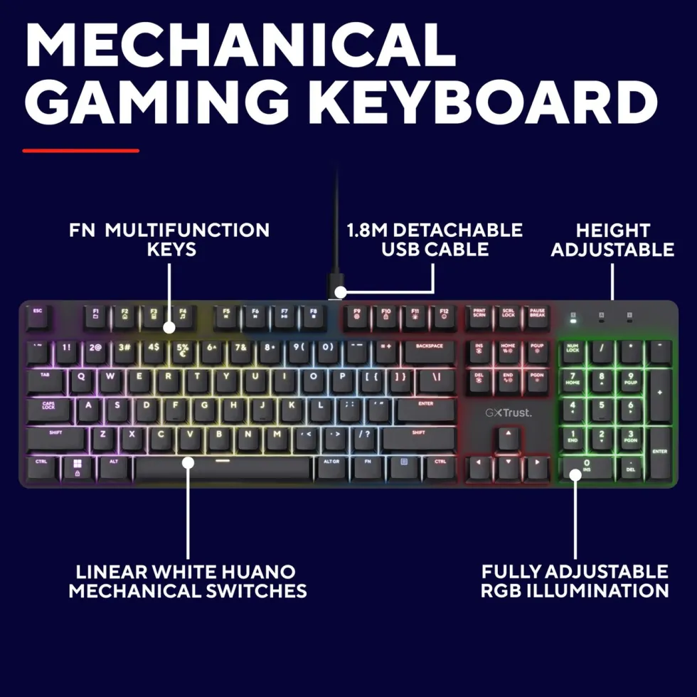 GXTrust GXT 871 Zora Mekanisk gamingtastatur