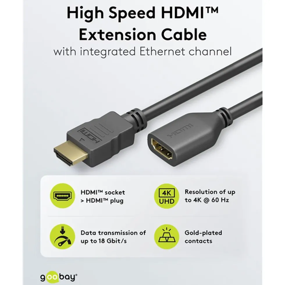 HDMI™-forlengelseskabel 4K/60 Hz 3 m