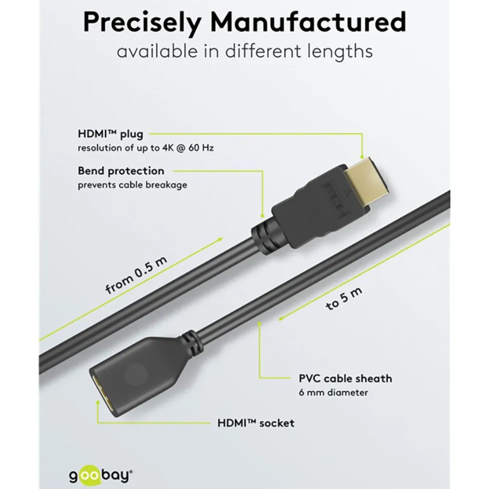 HDMI™-forlengelseskabel 4K/60 Hz 3 m