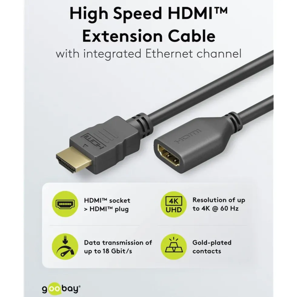 HDMI-forlengelseskabel 4K/60 Hz 5 m