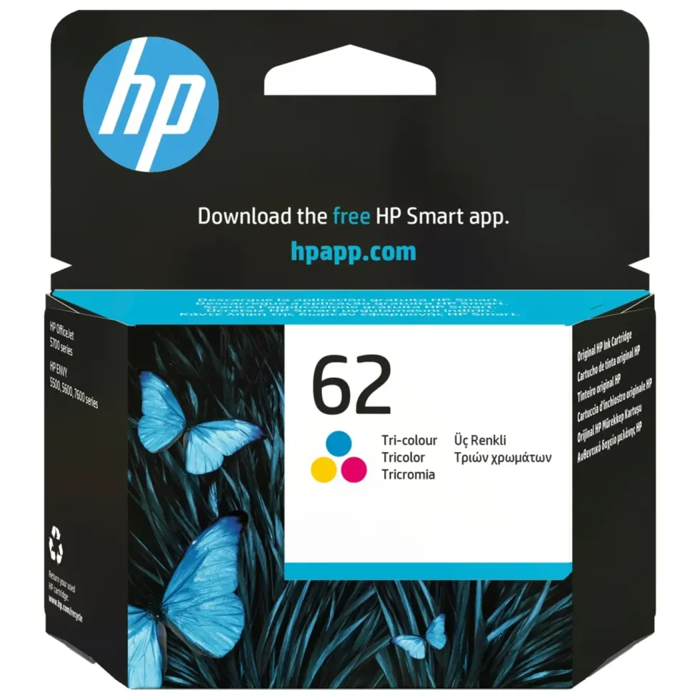 HP 62 blekkpatron, flere farger