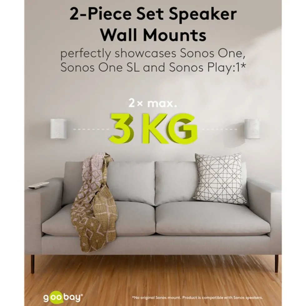 Høyttalerfeste for Sonos One og One SL Hvit