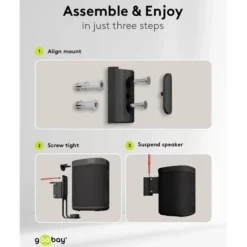 Høyttalerfeste for Sonos One og One SL Svart