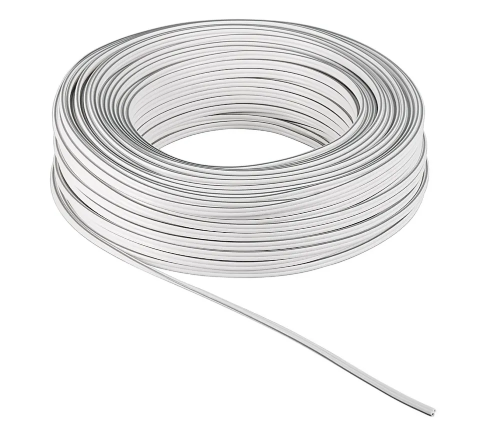 Høyttalerkabel 4 mm², hvit 50 m