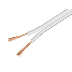 Høyttalerkabel 0,75 mm², hvit 50 m