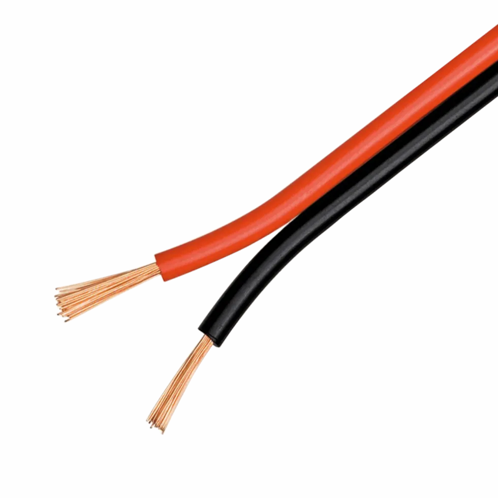 Høyttalerkabel 4 mm², svart/rød 10 m