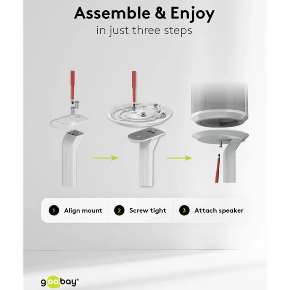 Høyttalerstativ for Sonos Era 100 2-pakke Hvit