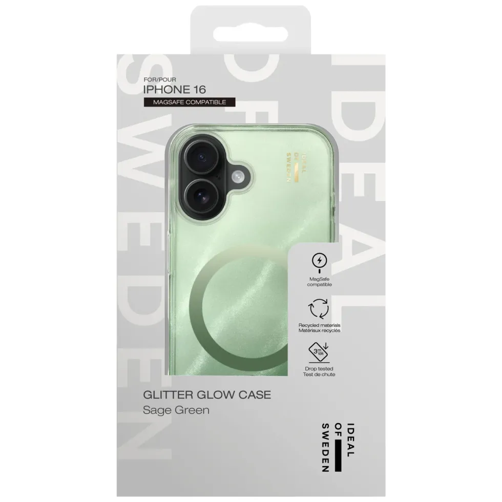 IDEAL OF SWEDEN Clear MagSafe Case – mobildeksel til iPhone 16 Sage Green