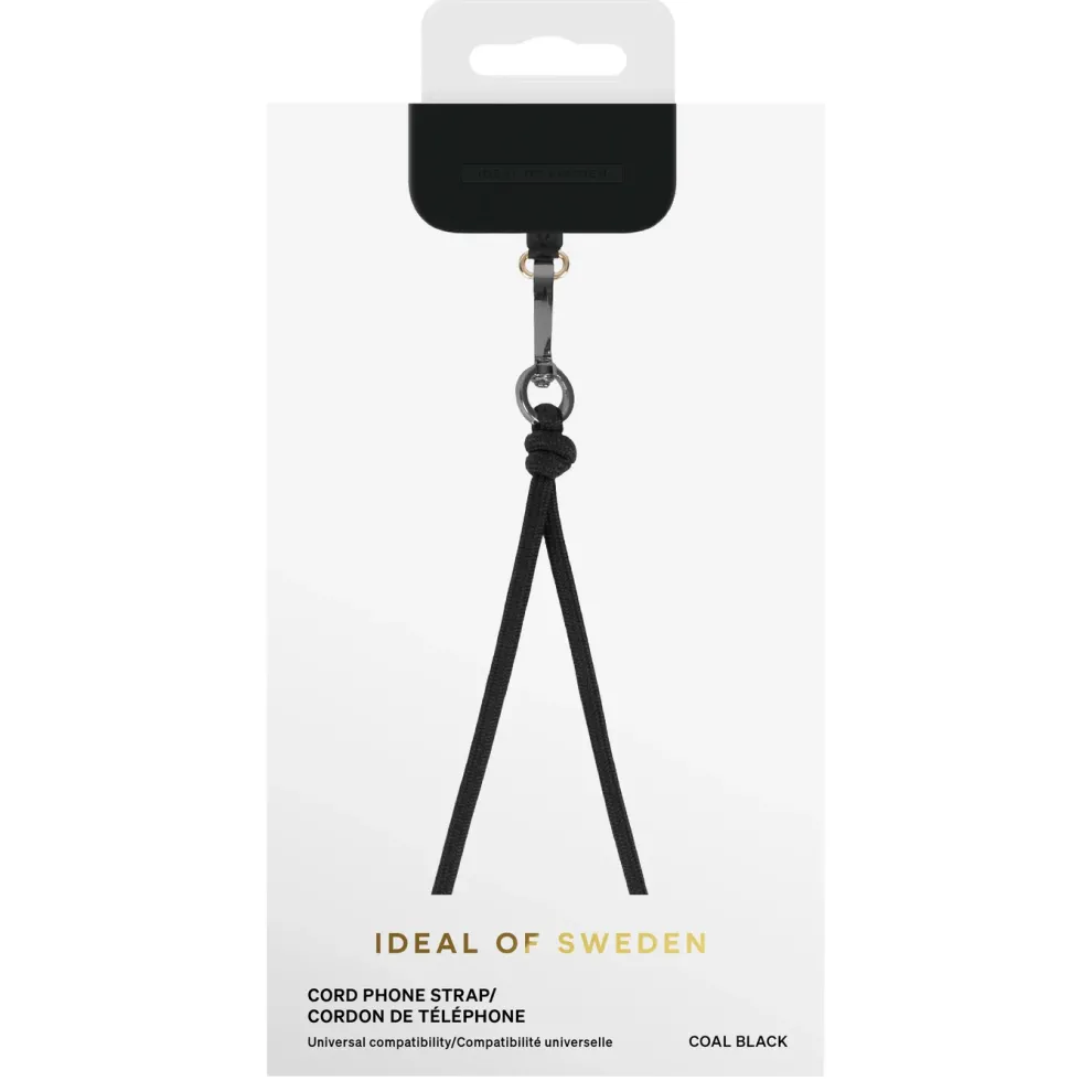 IDEAL OF SWEDEN Cord Phone Strap – justerbar mobilreim Svart