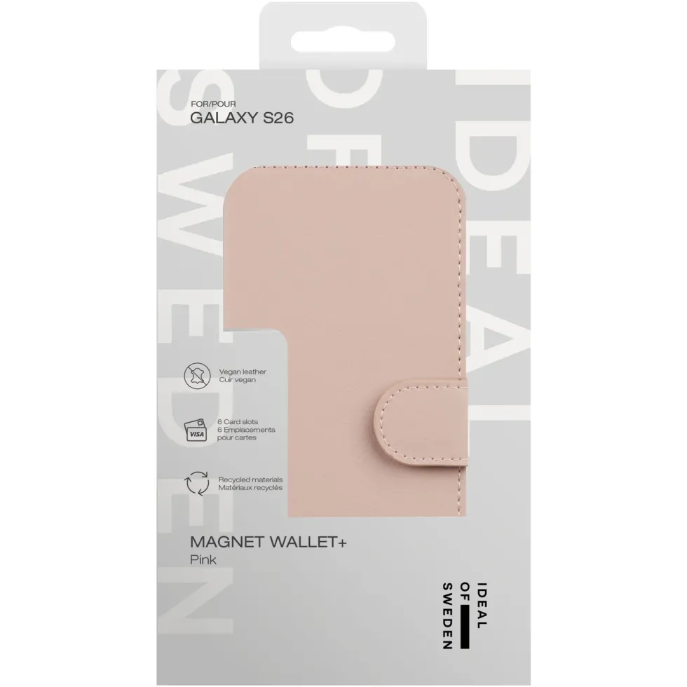 IDEAL OF SWEDEN Magnet Wallet+ - lommebokdeksel til Galaxy S26 Pink