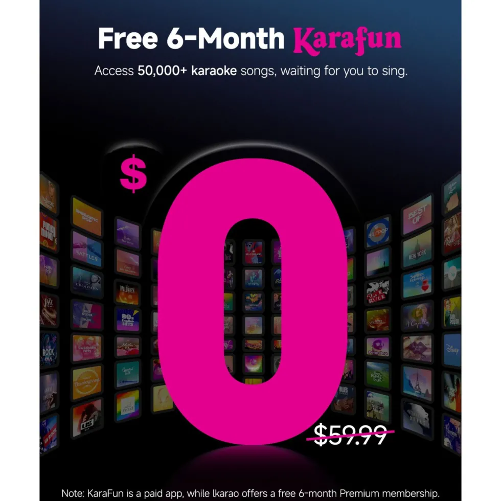 Ikarao Shell S1 Bærbar karaokemaskin med 10,1" HD-skjerm