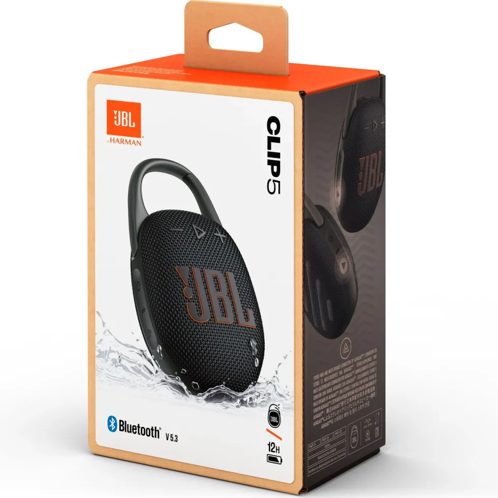 JBL Clip 5 Portabel Bluetooth-høyttaler Svart