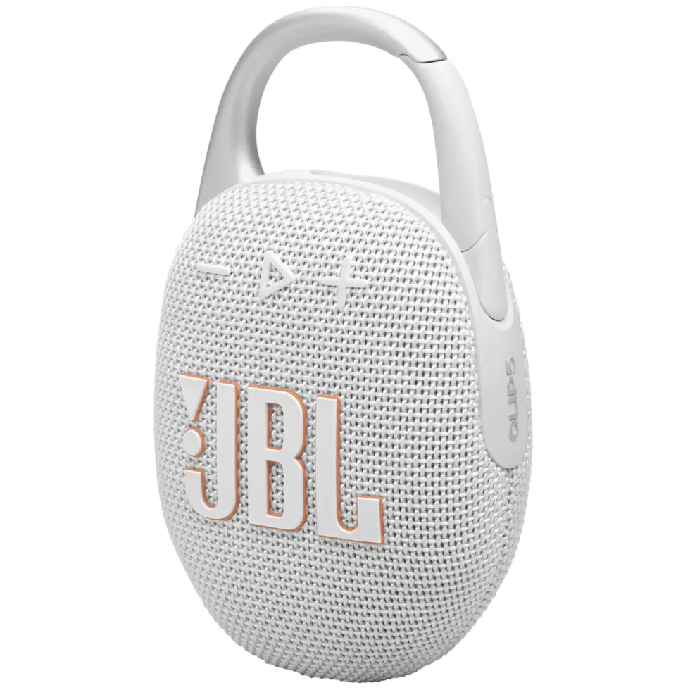 JBL Clip 5 Portabel Bluetooth-høyttaler Hvit