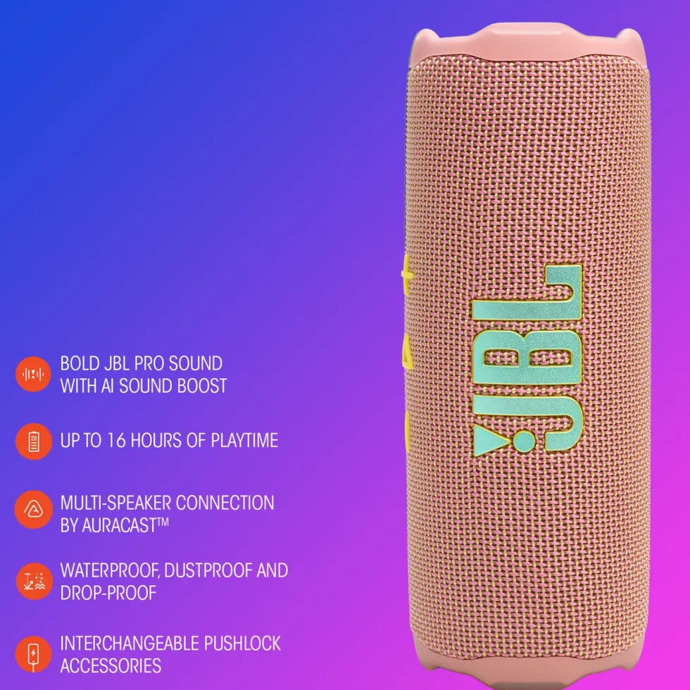 JBL Flip 7 Portabel trådløs høyttaler Rosa