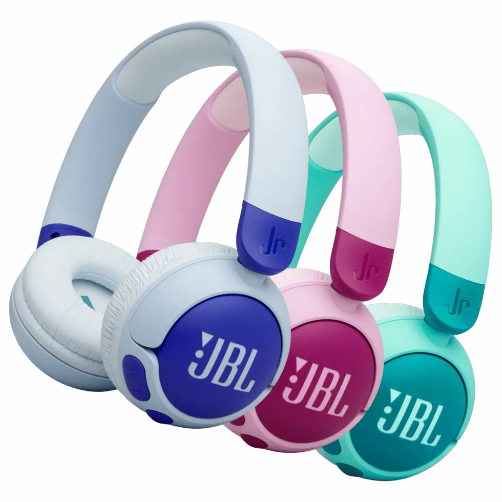 JBL JR320BT Trådløse hodetelefoner med volumbegrensning Blå
