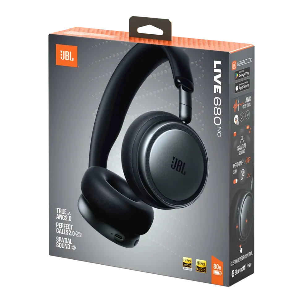 JBL Live 680NC trådløse on-ear-hodetelefoner Black