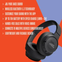 JBL Tune 720BT Trådløse hodetelefoner Svart