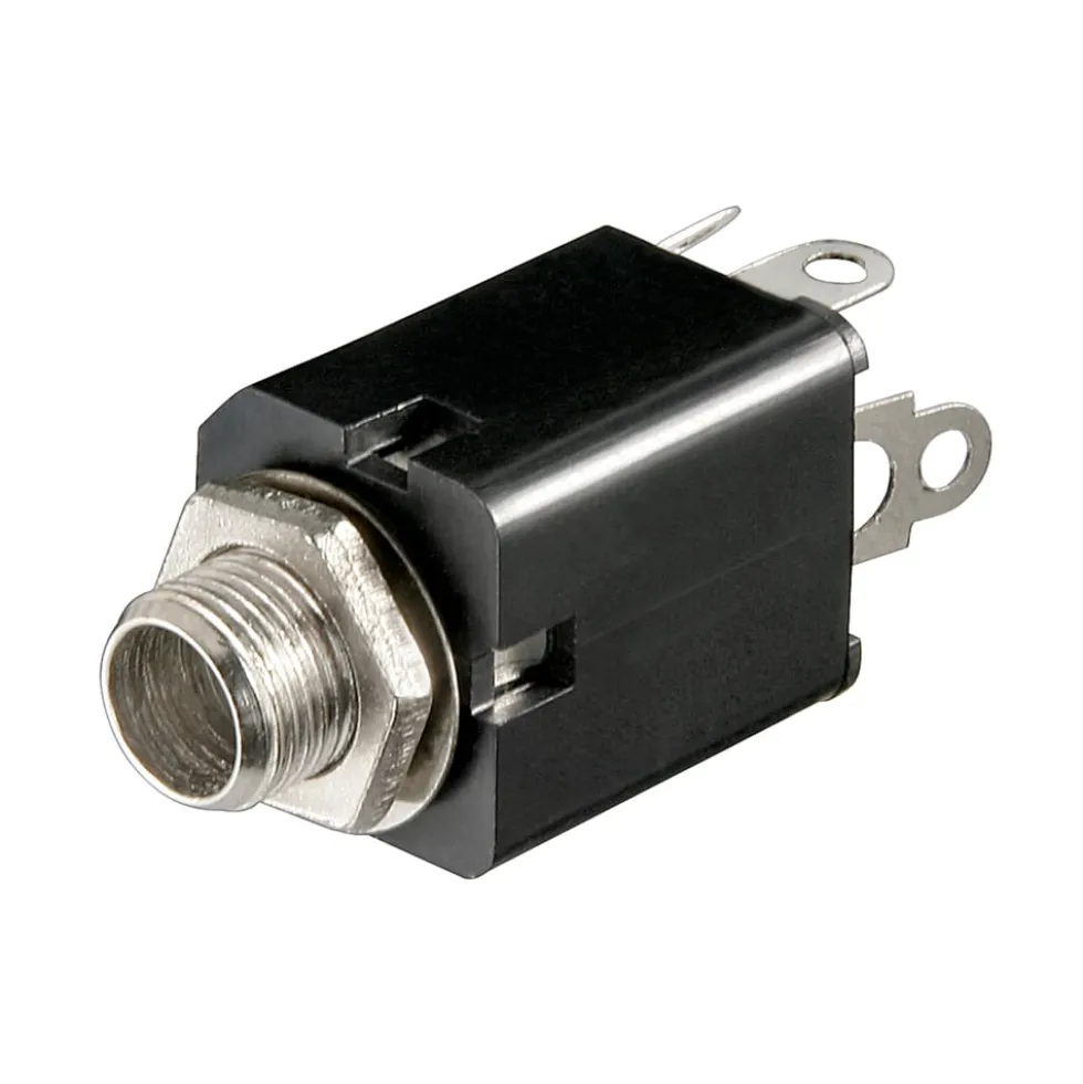 Kabinettkontakt med bryter 6,3 mm, stereo
