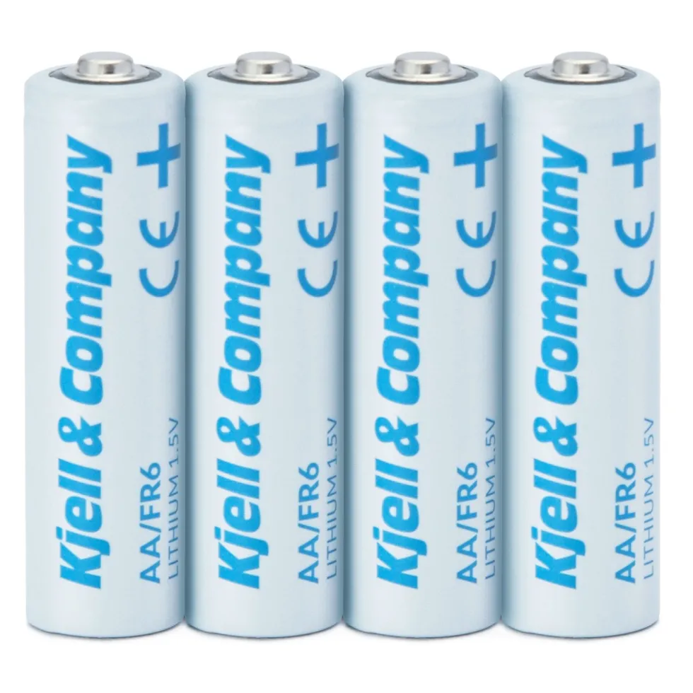 Kjell & Company AA-litiumbatterier, 4-pk.