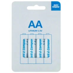 Kjell & Company AA-litiumbatterier, 4-pk.