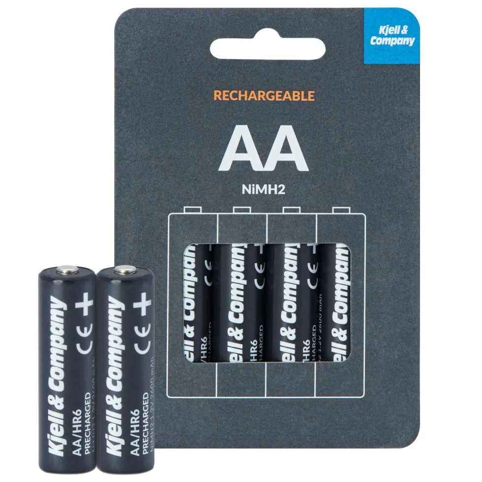 Kjell & Company Oppladbare AA-batterier 2600 mAh 4-pk.