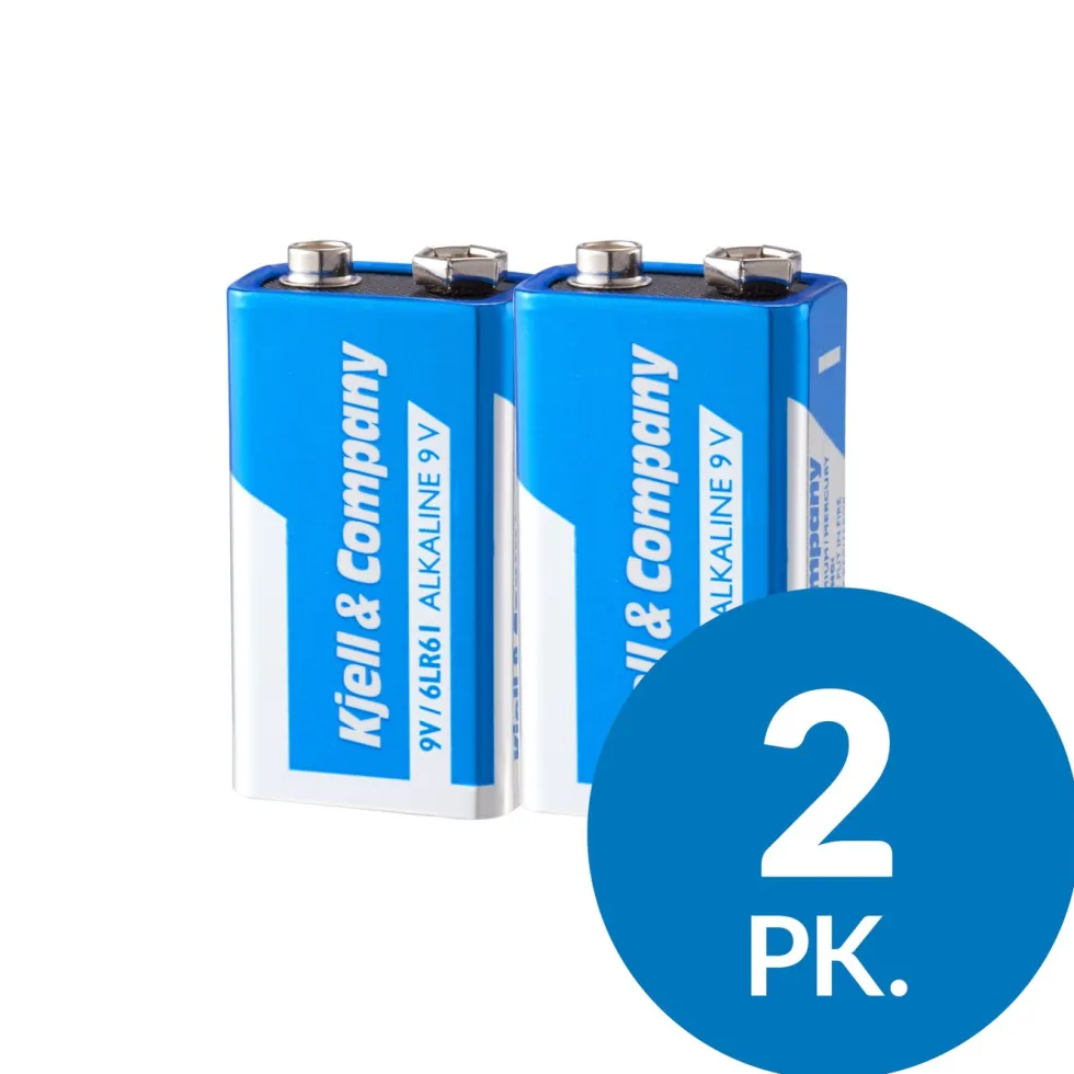 Kjell & Company 9 V-batterier (PP3) 2-pakk