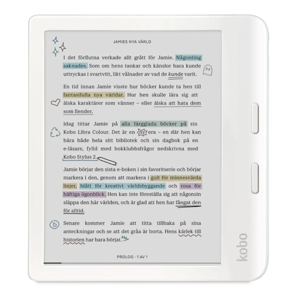 Kobo Libra Colour Lesebrett 7" Hvit
