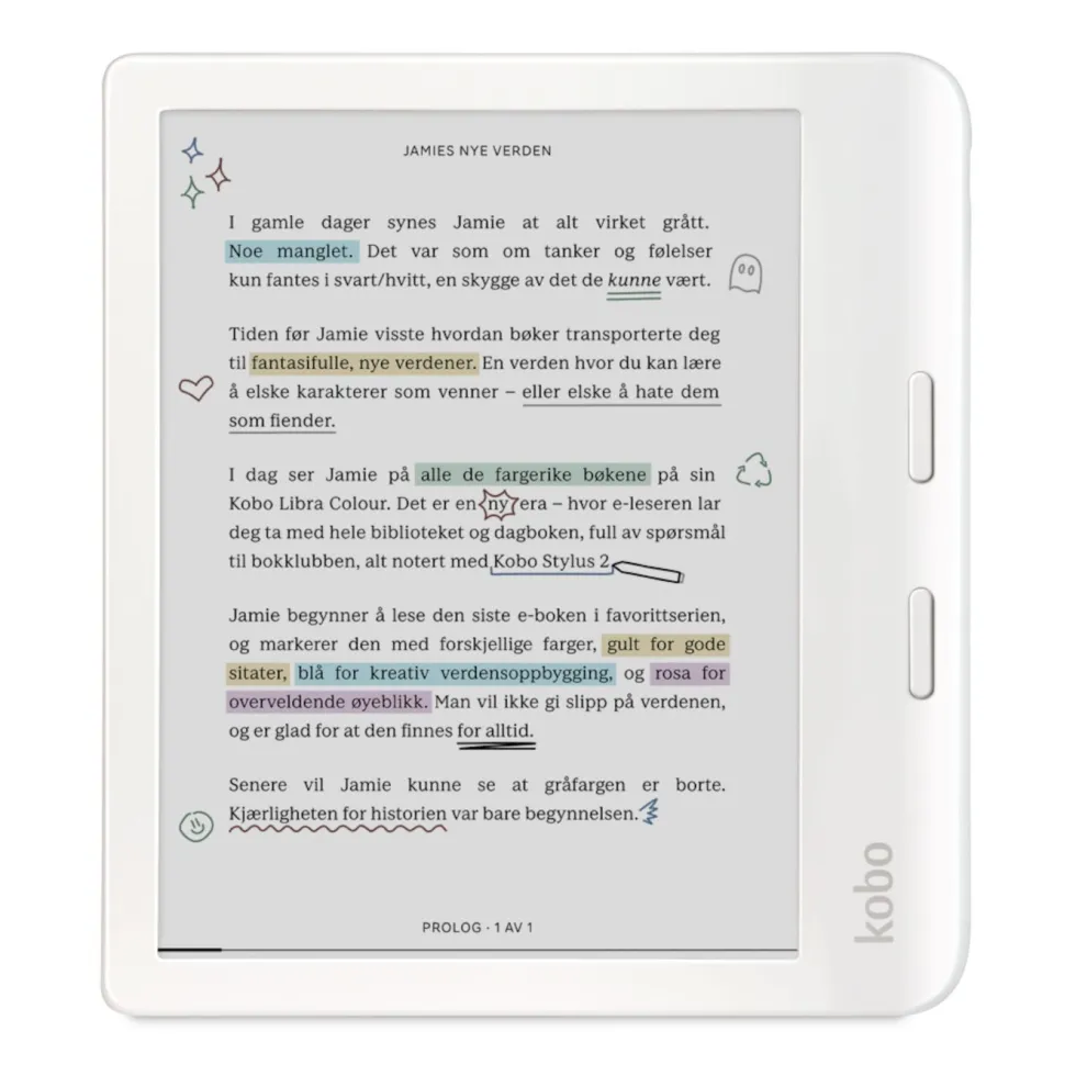 Kobo Libra Colour Lesebrett 7" Hvit
