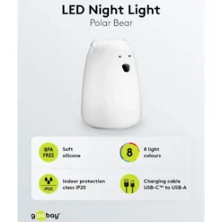LED-nattlys Isbjørn