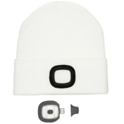 Ledsavers Lue med LED-lykt Hvit
