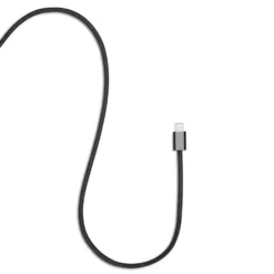 Linocell Flettet USB-A- til Lightning-kabel Svart 0,5 m