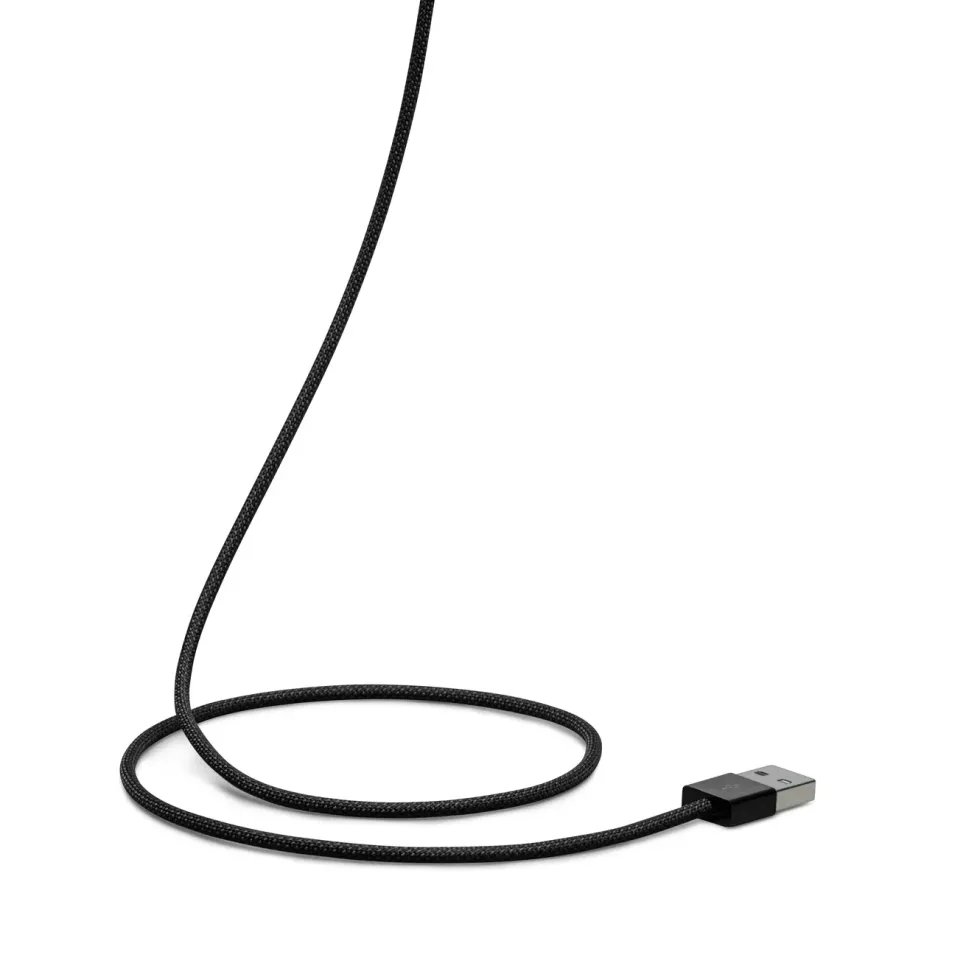 Linocell Flettet USB-A- til Lightning-kabel Svart 2 m