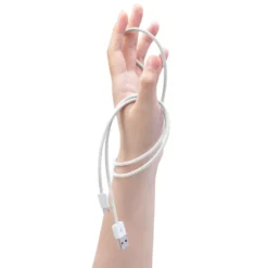 Linocell Flettet USB-A- til Lightning-kabel Hvit 0,5