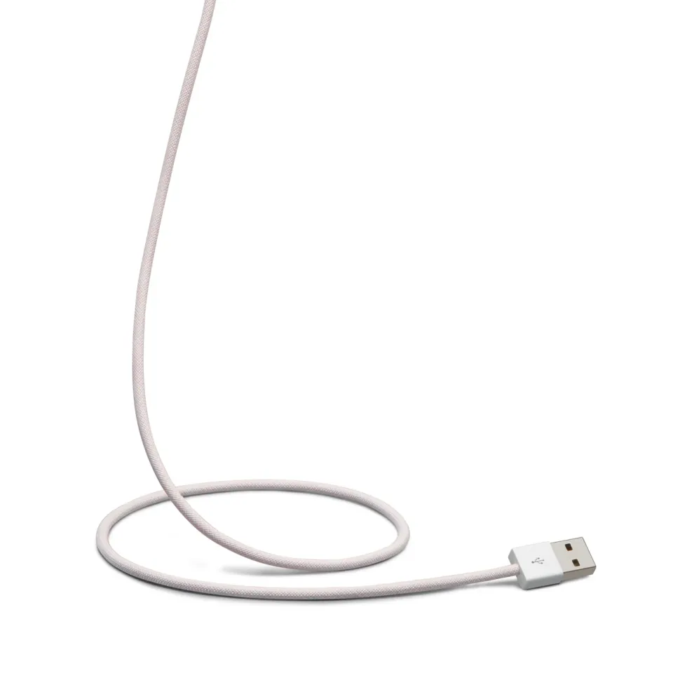 Linocell Flettet USB-A- til Lightning-kabel Rosa 2 m