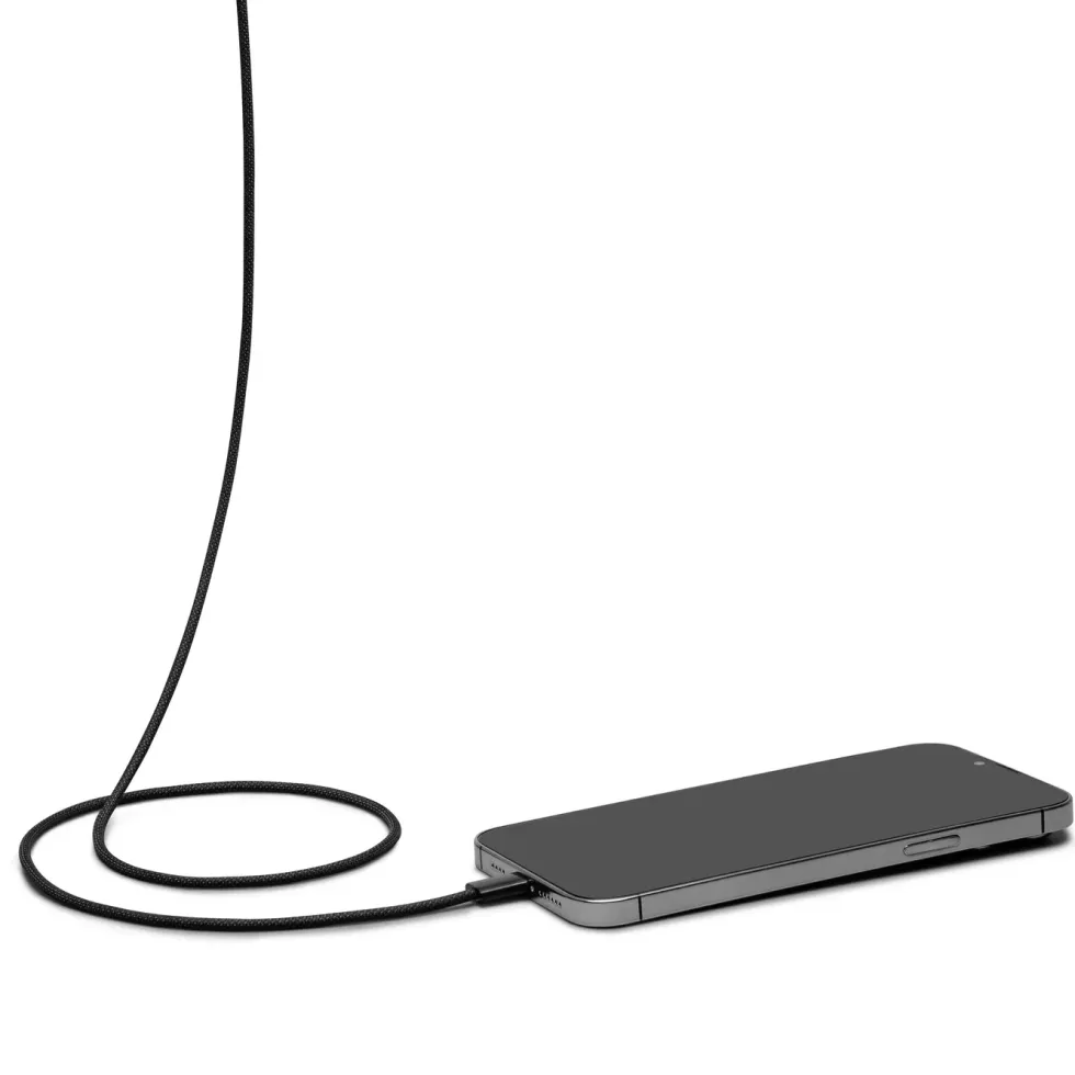 Linocell Flettet USB-A- til USB-C-kabel Svart 0,5 m